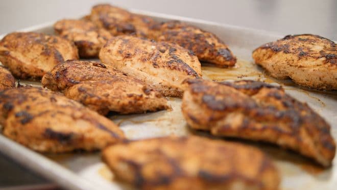 Cooked chicken breasts