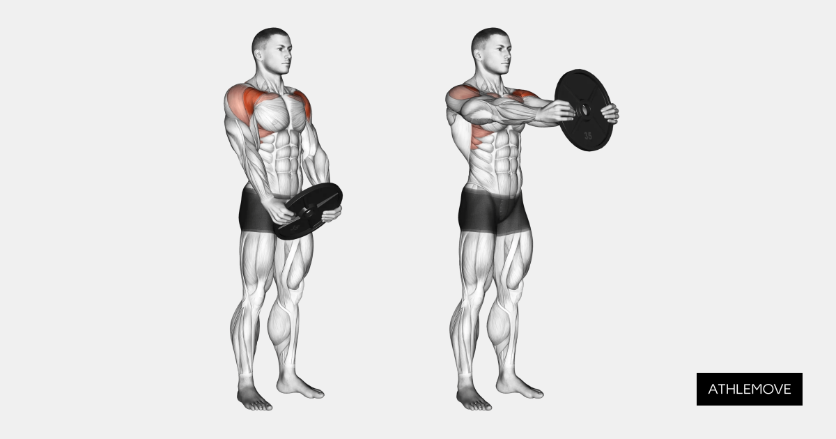 Weight Plate Front Raise Guide Muscles Worked Tips Athlemove